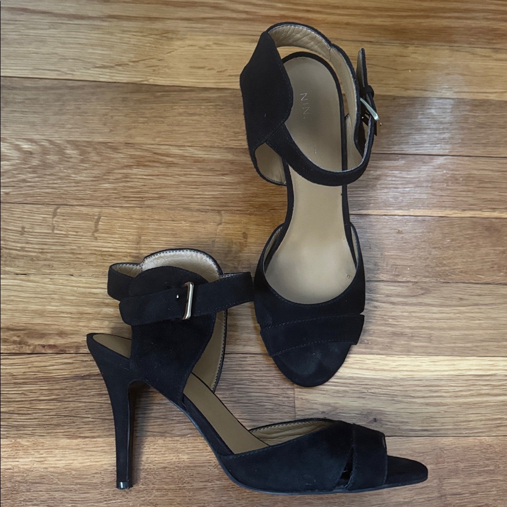 Nine West Black Strappy Heels